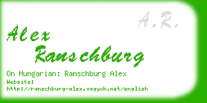 alex ranschburg business card